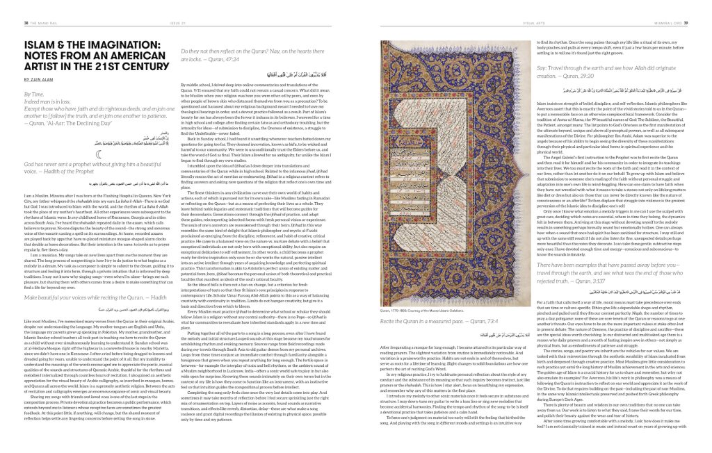 "Islam & the Imagination: Notes from an American Artist in the 21st Century" written by Zain Alam